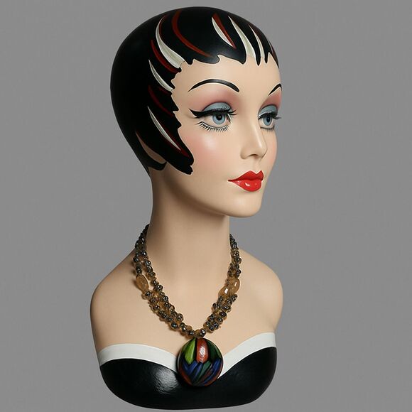 Boho Multistrand Beaded Art Glass Pendant Necklace Statement - Picture 1 of 11